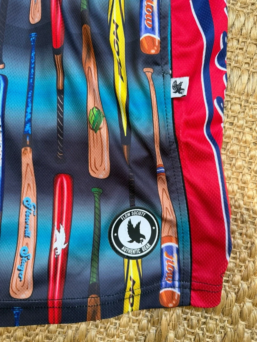 Flow Society Baseball Bat Print Shorts